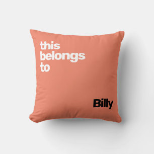 minimal simple modern pink throw pillow