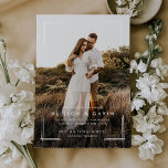 Minimal Simple Modern Type Two Photo Wedding Invitation<br><div class="desc">Minimal Simple Modern Type Two Photo Wedding Invitation features a delicate corner frame with your full bleed large photos on the front and back.</div>