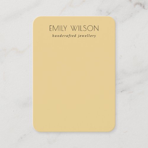 Minimal Simple Ochre Yellow Blank Jewelry Display Business Card