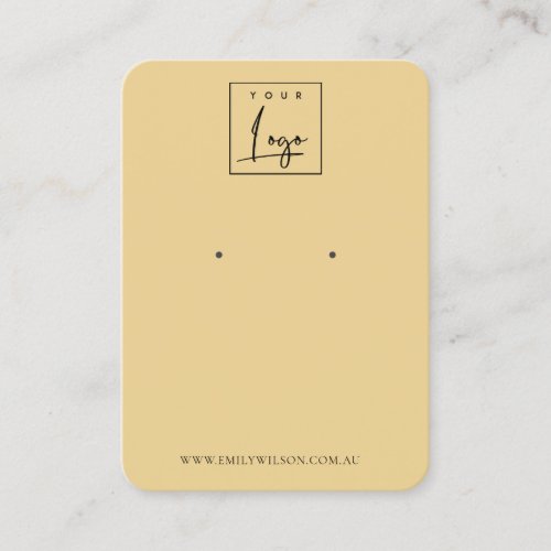 Minimal Simple Ochre Yellow Muted Earring Display Business Card