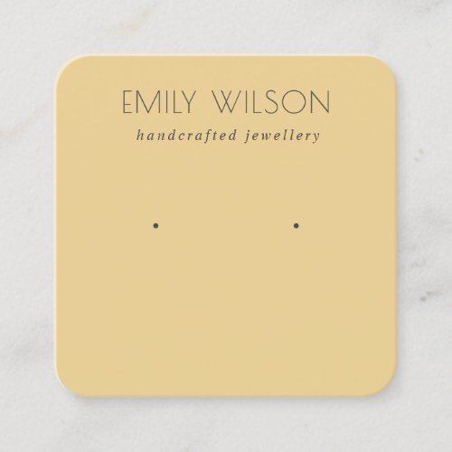 Minimal Simple Ochre Yellow Muted Earring Square Business Card