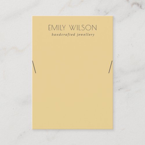 Minimal Simple Ochre Yellow Muted Necklace Display Business Card