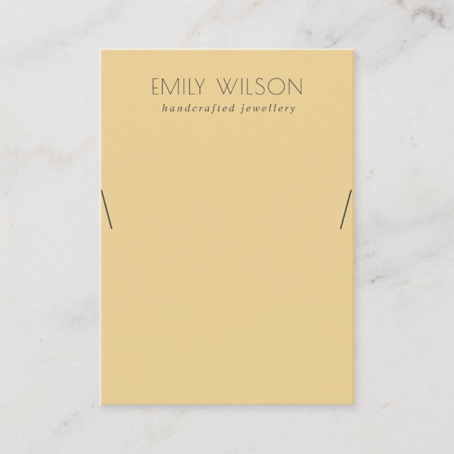 Minimal Simple Ochre Yellow Muted Necklace Display Business Card (Front)