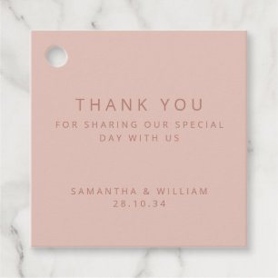 Minimal simple old rose wedding  favor tags