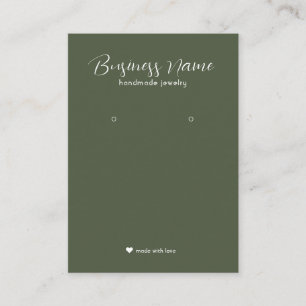 Minimal Simple Olivine Modern Earring Display Business Card
