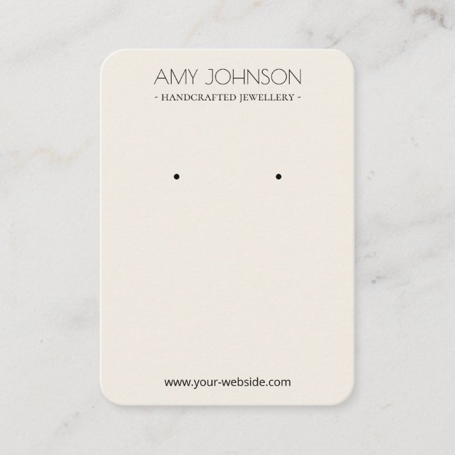 Minimal Simple Pastel Cream Earring display cards (Front)