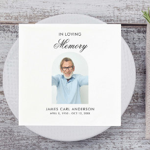 Minimal Simple Photo Arch Memorial Napkins