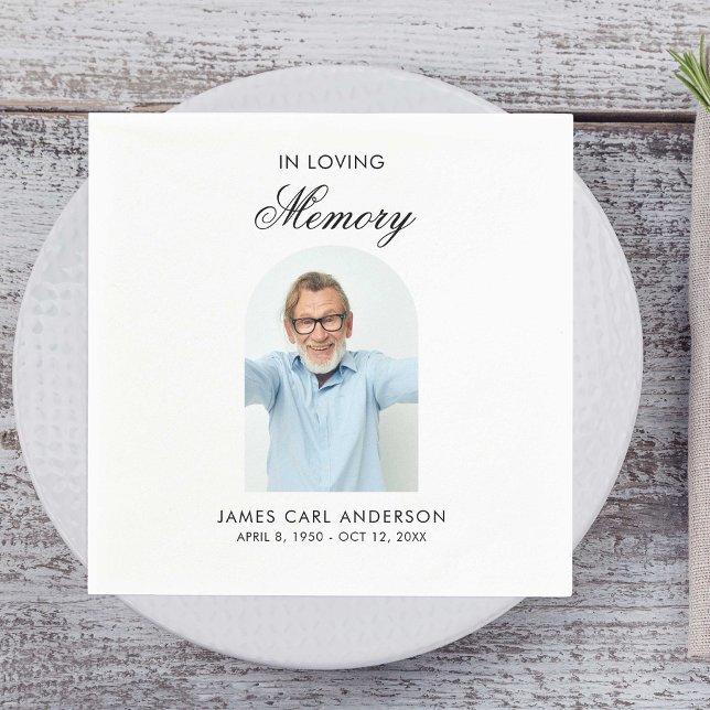 Minimal Simple Photo Arch Memorial Napkins (Creator Uploaded)