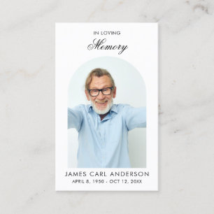 Minimal Simple Photo Arch Memorial Prayer Card