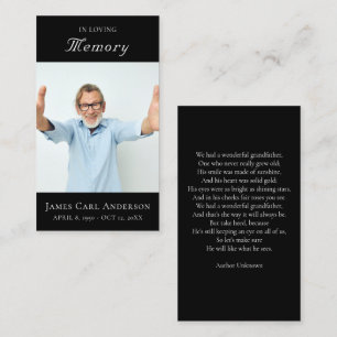Minimal Simple Photo Memorial Sympathy Funeral Business Card