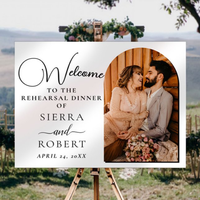 Minimal Simple Photo Rehearsal Dinner Welcome Sign (Creator Uploaded)