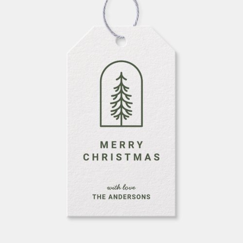 Minimal  Simple Pine Tree Holiday Gift Tags