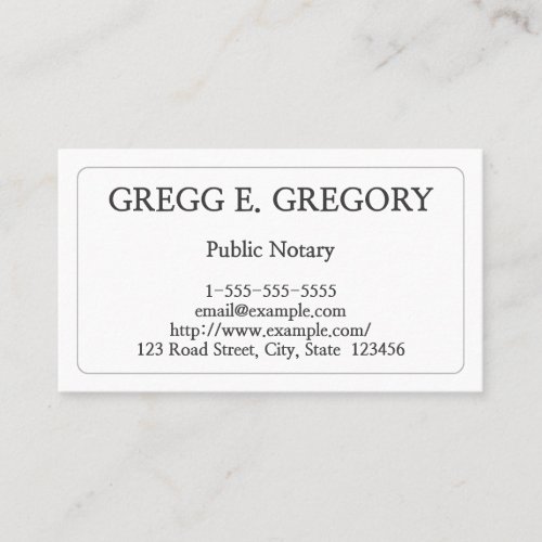 Minimal  Simple Public Notary Business Card