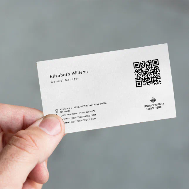 Minimal Simple QR Code Business Logo Professional Card | Zazzle