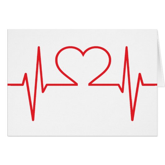 Minimal Simple Red Heart Beat Nursing Medical (Front Horizontal)