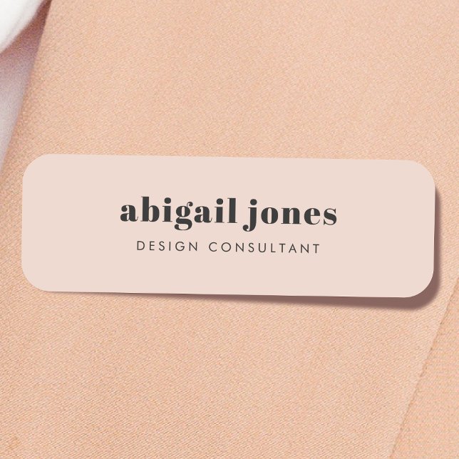 Minimal Simple Retro Feminine Blush Pink Name Tag (Creator Uploaded)