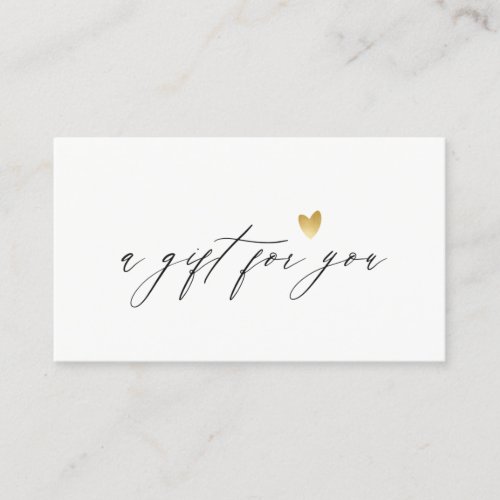  Minimal Simple Script Gold Heart Gift Certificate