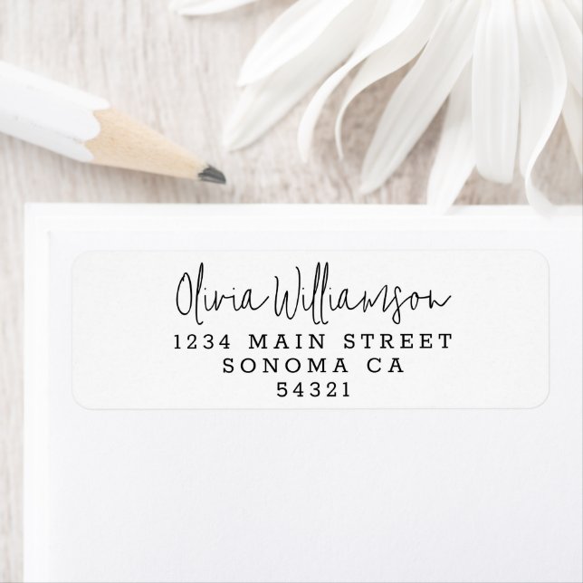 Minimal Simple Script Modern Return Address  Label (Insitu)