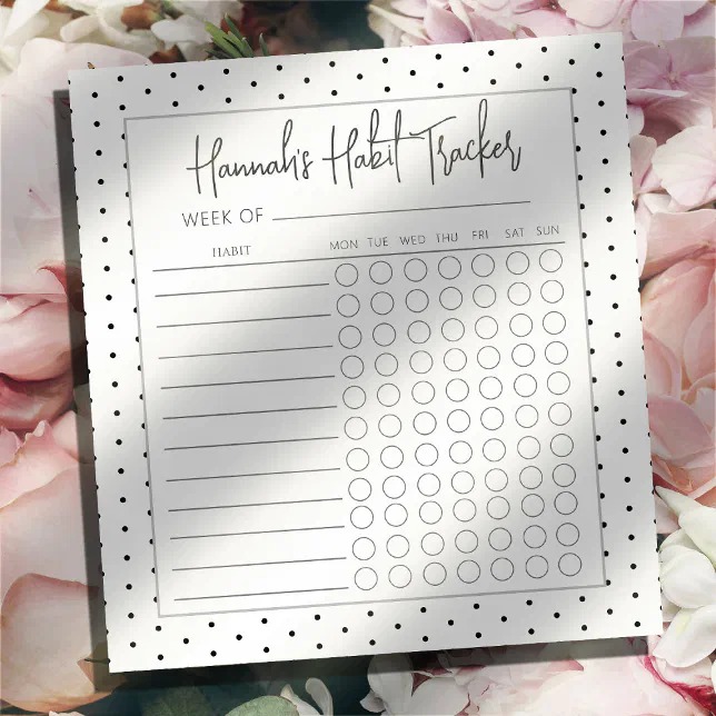 Minimal Simple Script Weekly Habit Tracker Notepad | Zazzle