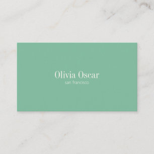 Minimal Simple Seafoam Green Modern Professional Business Card