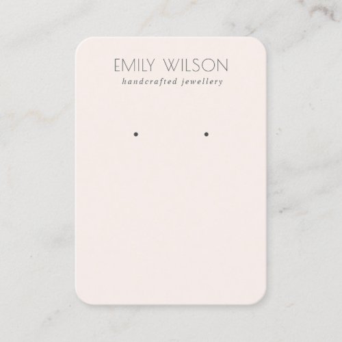 Minimal Simple Soft Blush Pink Earring Display  Business Card