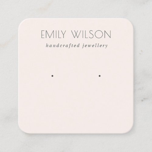 Minimal Simple Soft Blush Pink Earring Display Square Business Card