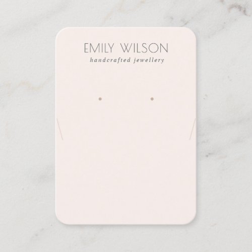 Minimal Simple Soft Blush Pink Earring Necklace Business Card