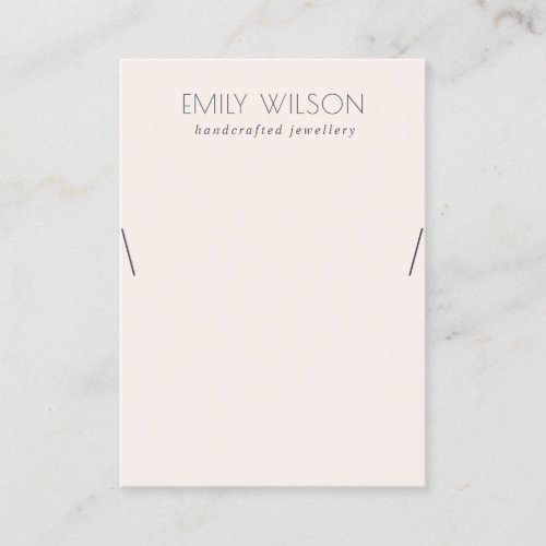 Minimal Simple Soft Blush Pink Necklace Display Business Card