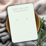 Minimal Simple Soft Green Aqua Earring Display Business Card<br><div class="desc">If you need any further customisation please feel free to message me on yellowfebstudio@gmail.com.</div>