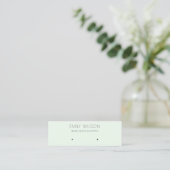 Minimal Simple Soft Green Aqua Earring Display Mini Business Card (Standing Front)