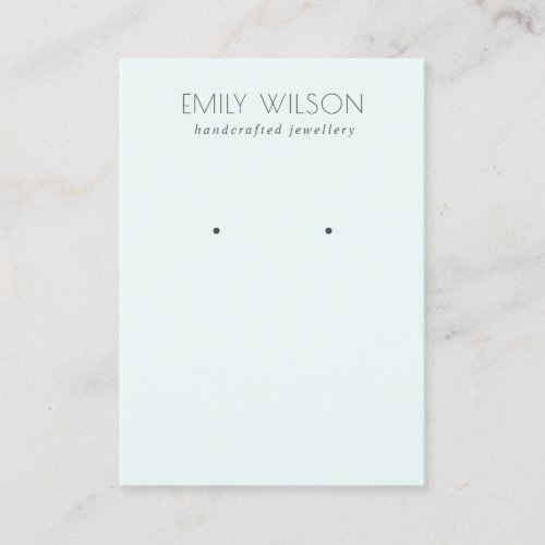 Minimal Simple Soft Sky Blue Aqua Earring Display Business Card