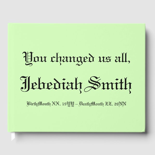 Minimal & Simple Sympathies Guestbook (Front)