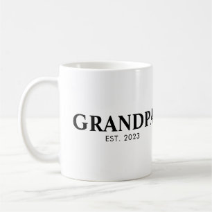 Minimal Simple Text Grandpa Established Est Year Coffee Mug