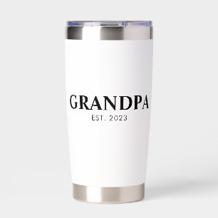 Minimal Simple Text Grandpa Established Est Year Insulated Tumbler