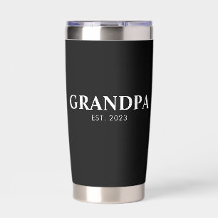 Minimal Simple Text Grandpa Established Est Year Insulated Tumbler