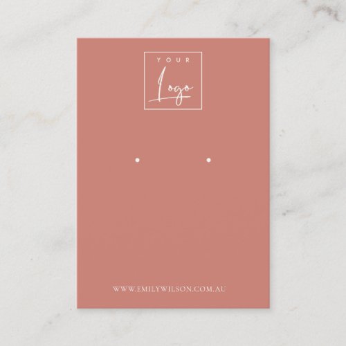 Minimal Simple Tomato Red Muted Earring Display Business Card
