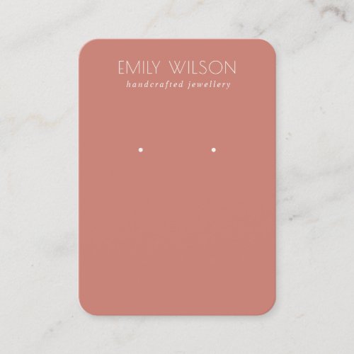 Minimal Simple Tomato Red Muted Earring Display Business Card