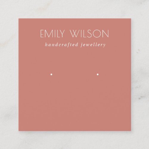 Minimal Simple Tomato Red Muted Earring Display Square Business Card