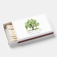 Minimal Simple Watercolor Willow Tree Wedding