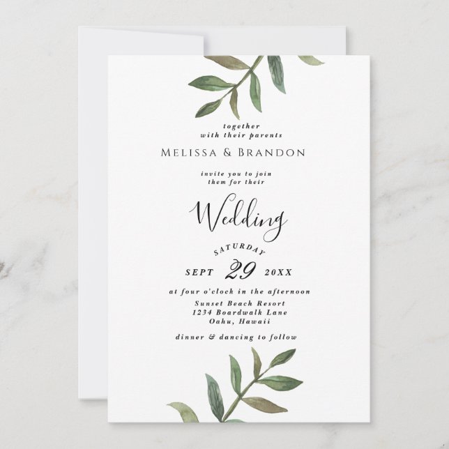 Minimal Simple Wedding İnvitation (Front)