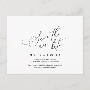 Minimal simple, Wedding invitation Postponement Postcard