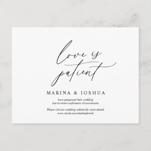 Minimal simple, Wedding invitation Rescheduled Postcard
