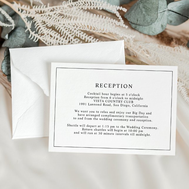 Minimal Simple Wedding Reception Enclosure Card (Creator Uploaded)