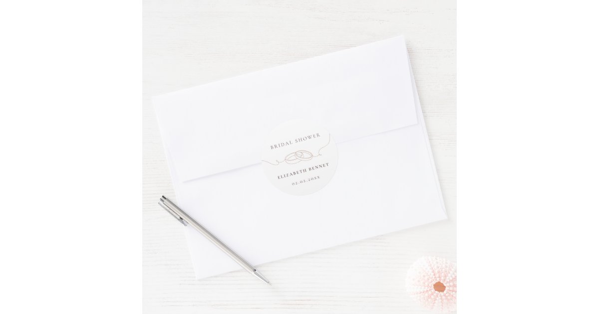 Minimal Simple Wedding Rings | Blush Bridal Shower Classic Round ...
