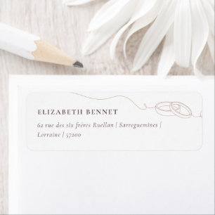 Minimal Simple Wedding Rings   Blush Pink Address  Label