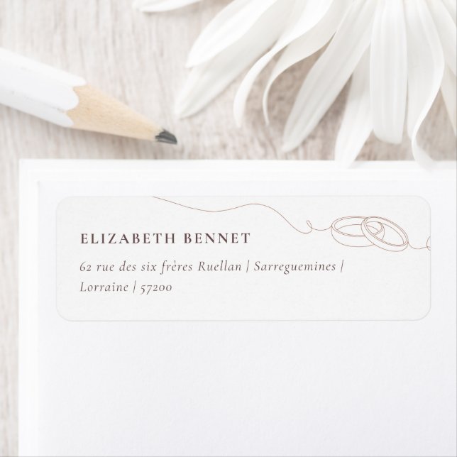 Minimal Simple Wedding Rings | Blush Pink Address  Label (Insitu)