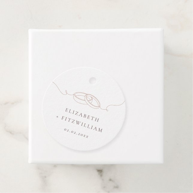 Minimal Simple Wedding Rings Blush Pink  Favor Tags (In Situ)