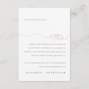 Minimal Simple Wedding Rings Blush Wedding Info Enclosure Card