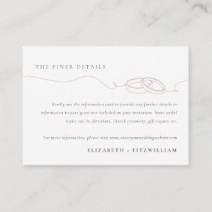 Minimal Simple Wedding Rings Blush Wedding Info Enclosure Card
