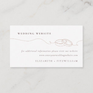 Minimal Simple Wedding Rings Blush Wedding Website Enclosure Card